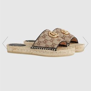 Gucci GG MATELASSÉ CANVAS ESPADRILLE SANDAL